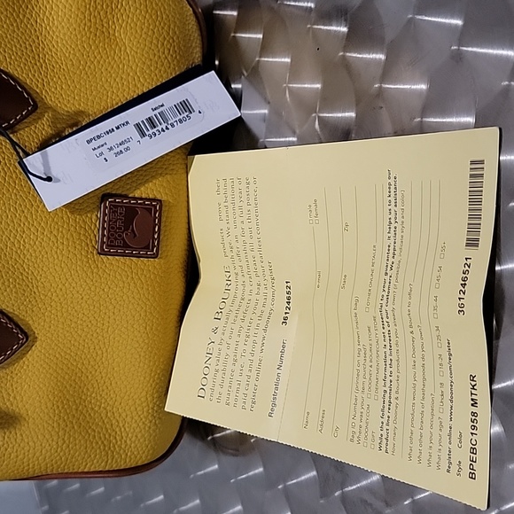 Dooney Bourke Mustard Satchel - Picture 2 of 5